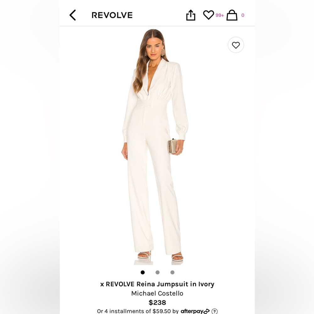Michael Costello Elegant White Jumpsuit